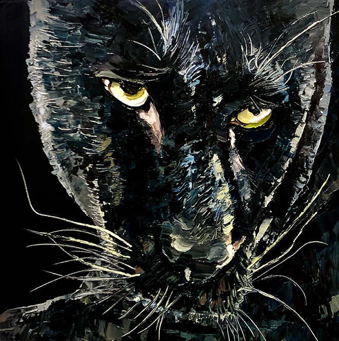 黑豹NO.1  尺寸50X50cm 2020年