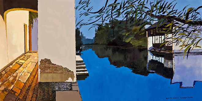 南浔百间屋拂晓  尺寸100x200cm 2014年