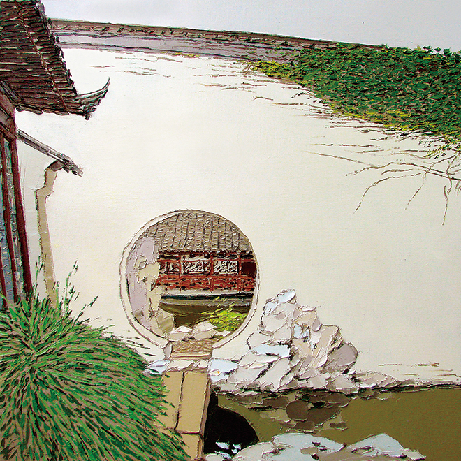 苏州艺圃NO.1  尺寸90x90cm 2007年