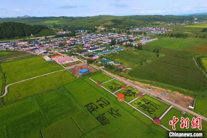 鸟瞰光东村(资料图)。　延边州委宣传部供图
